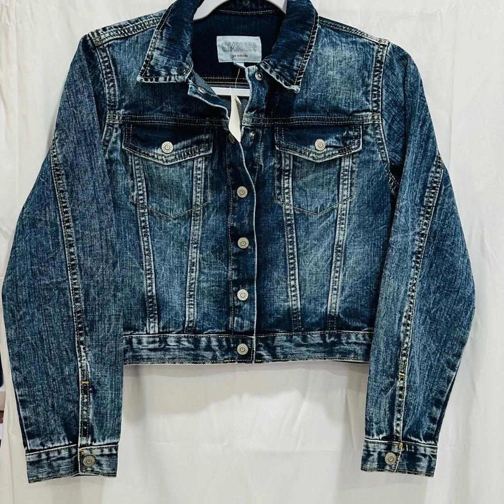 NEW Gymboree‎ Girl's XL Short Dark Wash Button Up Classic Cotton Jean Jacket